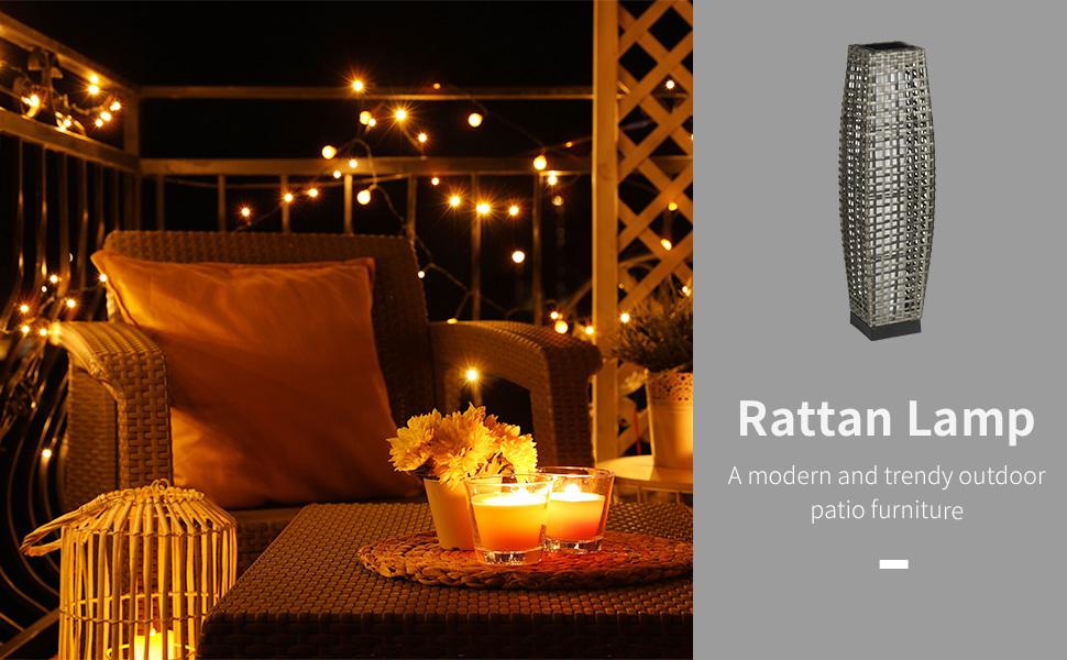 Outsunny Solar Floor Lamp, Outdoor Garden Lantern Pathway Light & Decorative Driveway Lighting with Auto On/Off LED Lights