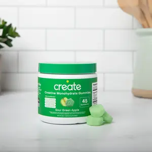 Sour Green Apple Creatine Monohydrate Gummies - 45 Count Daily Supplement Natural Supplements