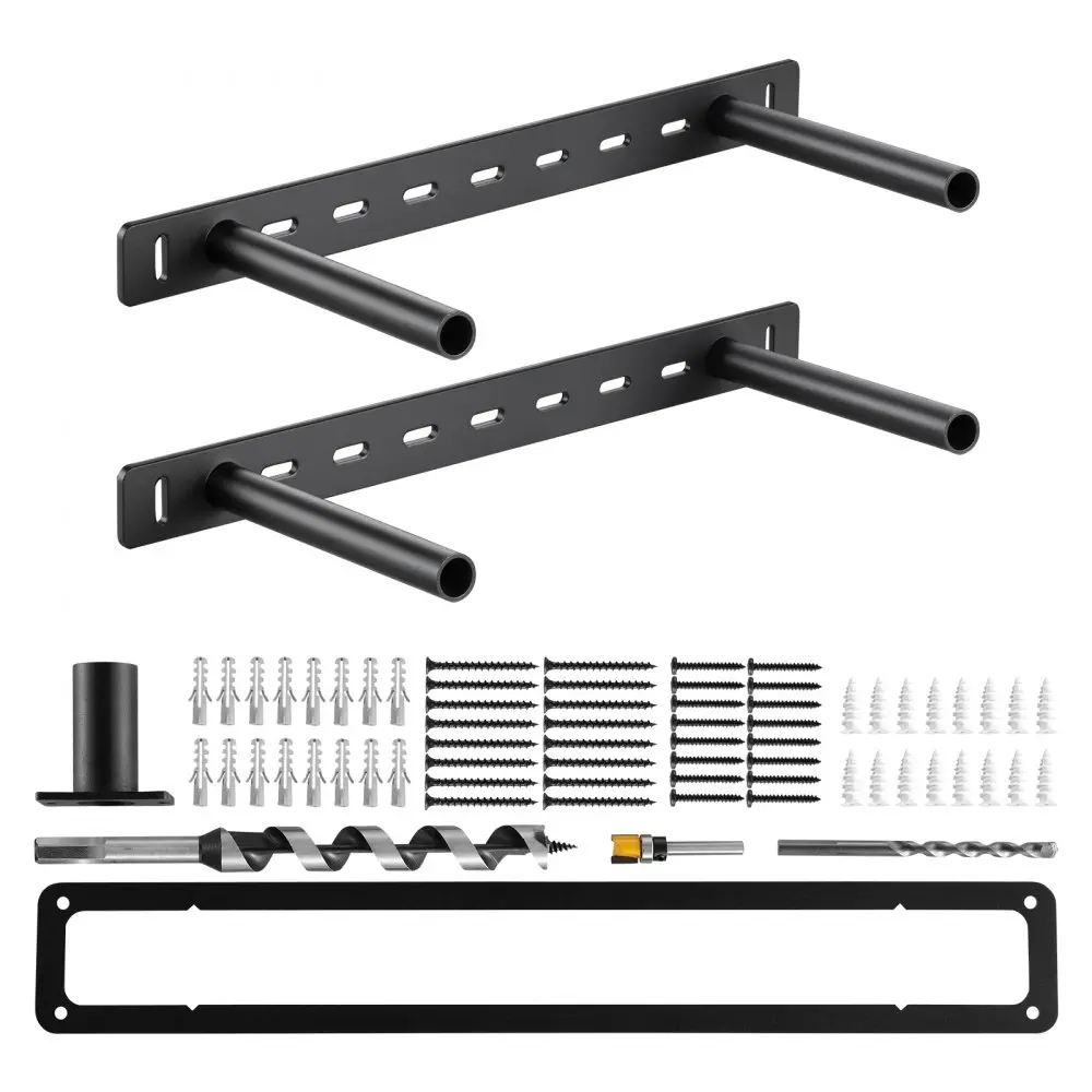 2 Pcs Heavy-Duty Hidden Floating Shelf Brackets - 150 lbs/68 kg Capacity, 16x6.2x1.5 Inch (406.4x157.4x38.1 mm), Invisible Wall-Mounted Support for Floating Shelves