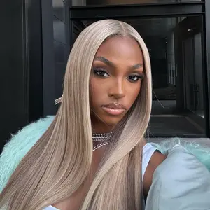 [Summervibes] AliPearl Glueless Blonde Highlight Wigs #P18/613 Straight 5x5 Lace Closure Wig with Drawstring Ready to Go Pre Cut Pre Plucked Human Hair