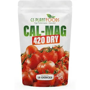 GS Plant Foods Cal-Mag 420 Dry Fertilizer Powder – Makes 420 Gallons | Calcium 13%, Magnesium 3%, Sulfur 4% | Water Soluble Plant Nutrient for Soil, Hydroponics & Coco | Plant Growth Booster | 18 oz Super Concentrate peat moss
