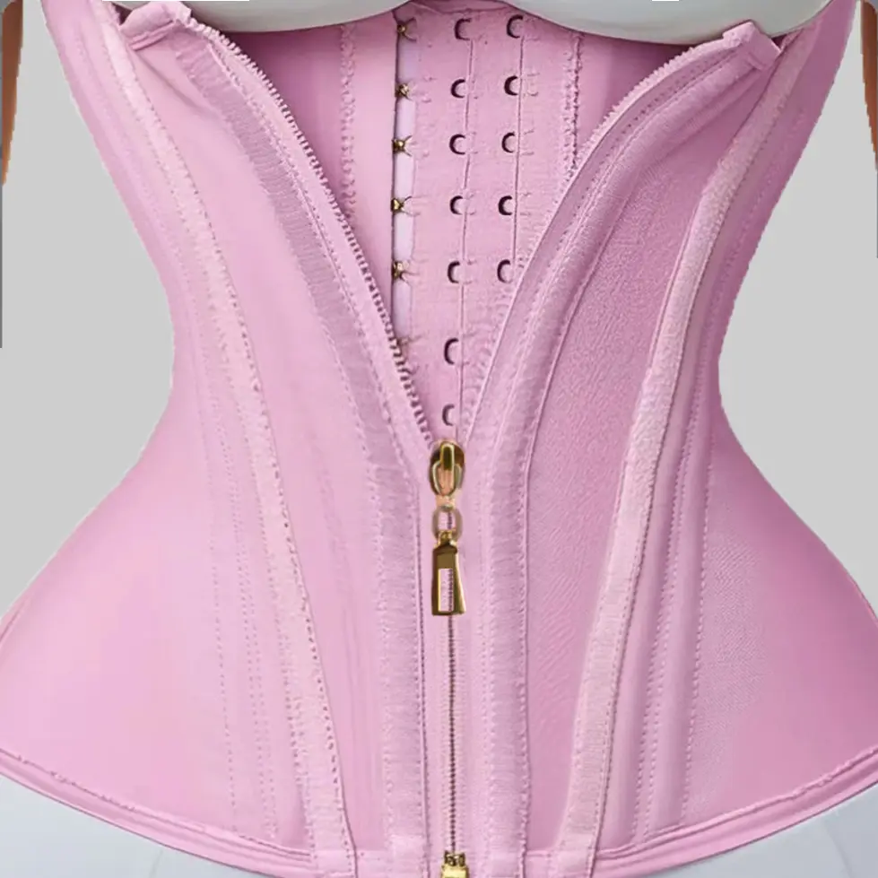 Women's High Retro Nylon Faja Shaper Vest - Sporty Chic Waist Training Zip Top with Adjustable Strap, Hook-and-Eye Closure, Body Contouring for Wedding, Activewear (Up to 3XL) Body Shapewear Compression Faja