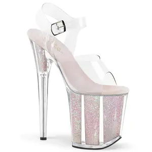 Pleaser 808G Women's High Heel Sandals with Sparkling Sole, High Heels