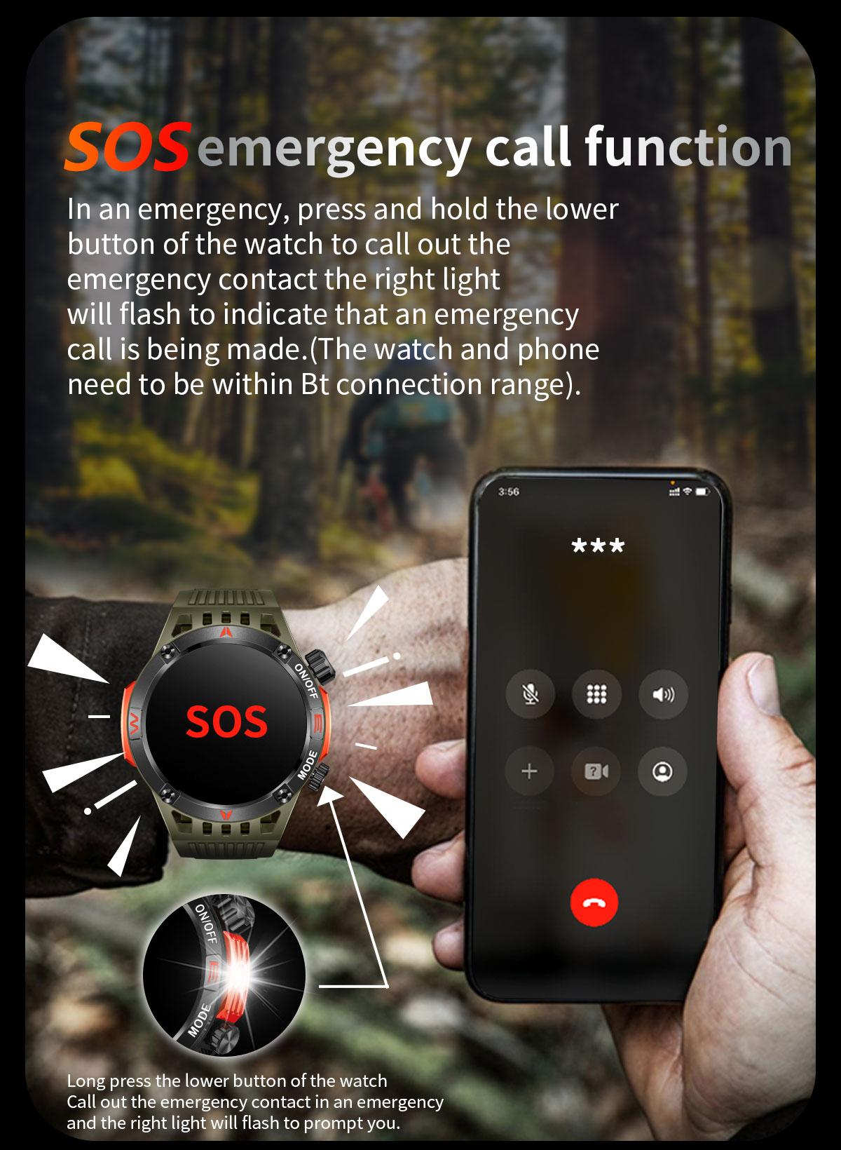 Military Smart Watch for Men, 1.52" HD Fitness with Flashlight Smartwatch with Answer/Make Call, Sport Watch with Heart Rate SpO2 Stress and Sleep Monitor Compatible with iPhone and Android Phones, Waterproof