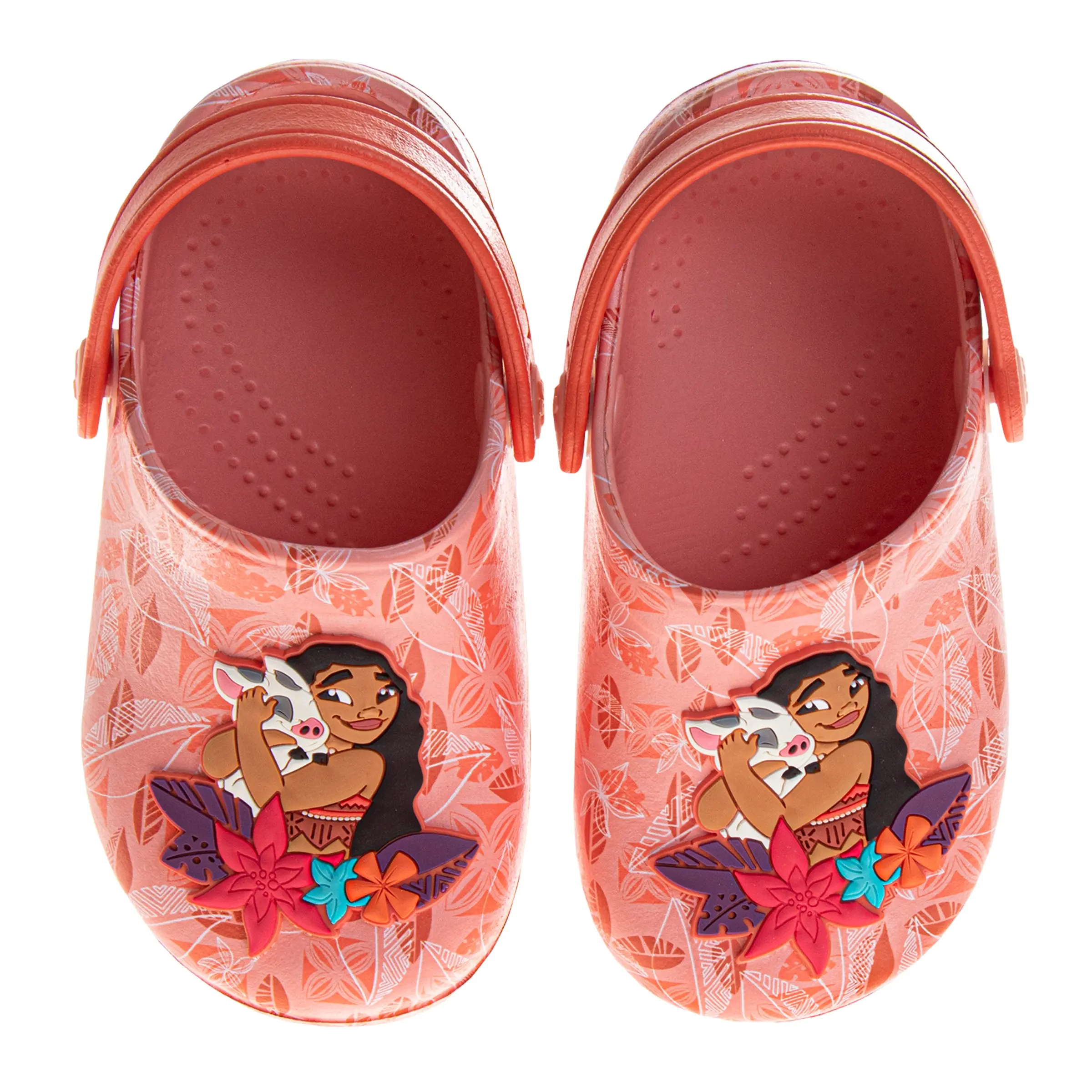 JOSMO KIDS Toddler Girls' Moana Print Synthetic Clogs, Lightweight Waterproof Slip-On Closed-Toe Shoes for Beach and Rain, Lightweight Waterproof Sandals