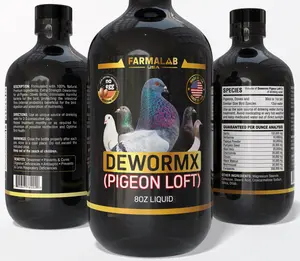 Farmalab Natural Dewormer No Withdraw for Pigeons, Palomas, Buchones, All Baby Chicks (8oz, Pigeon Loft)