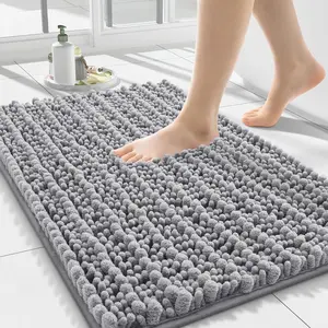 Bathroom Rugs Mat 24x16, Extra Soft Absorbent Chenille Bath Rugs With Non Slip Rubber, Machine Washable