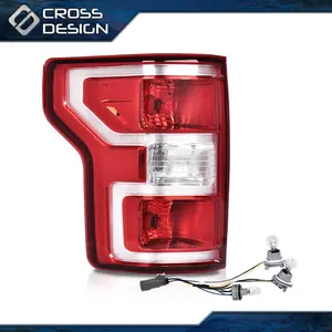 CROSSDESIGN Rear Tail Light Lamp Left Driver Side Fit For 2018--2020 Ford F150 F-150 Pickup