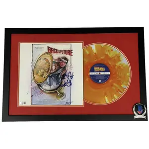 Michael J. Fox signed 12" Vinyl Record Framed Soundtrack Marty McFly Back to the Future