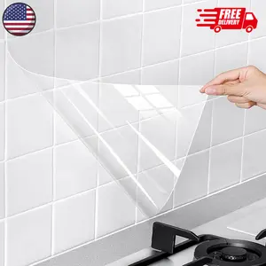 Clear Contact Paper, Protection for Kitchen Backsplash Tiles, Cabinets, Walls, and Shelves (15.7X78.7 Inches)