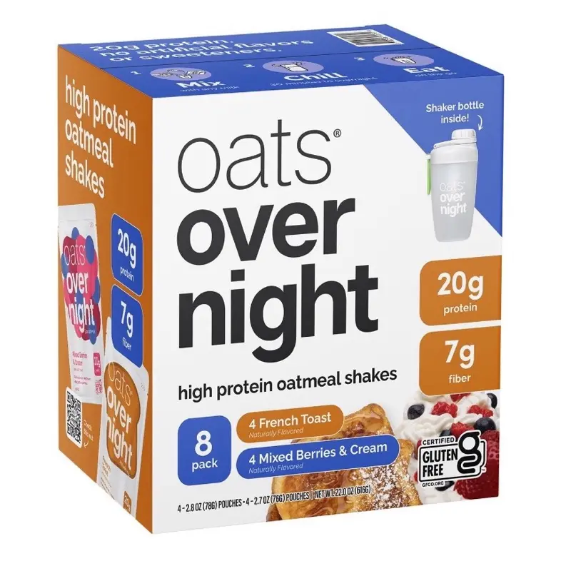 Oats Overnight High Protein Oatmeal Shake Variety Pack, 8 pk.