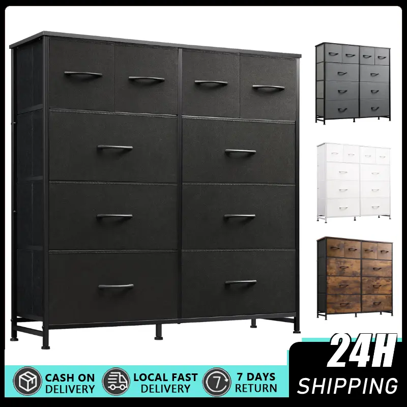 Fabric Dresser for Bedroom, Dresser Organizer with 10 Drawers, Storage Tower with Fabric Bins, Double Dressers, Chest of Drawers for Closet, Living Room, Hallway Storage Tower with Fabric Bins, Double Dressers, Chest of Drawers for Closet, Bedroom tiktoks