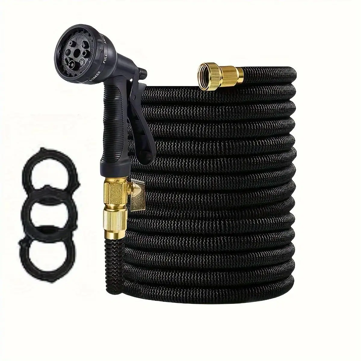 75-in Expandable Garden Hose - 3X Expansion, 8-Mode Spray Nozzle, 3-Layer Durable Latex Core - All-Weather Outdoor Use for Yard Lawn Care, Car Washing