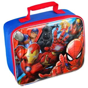 Marvel Comics Avengers Spiderman Iron Man Superheroes Lunch Bag Insulated Lunch Box 10"