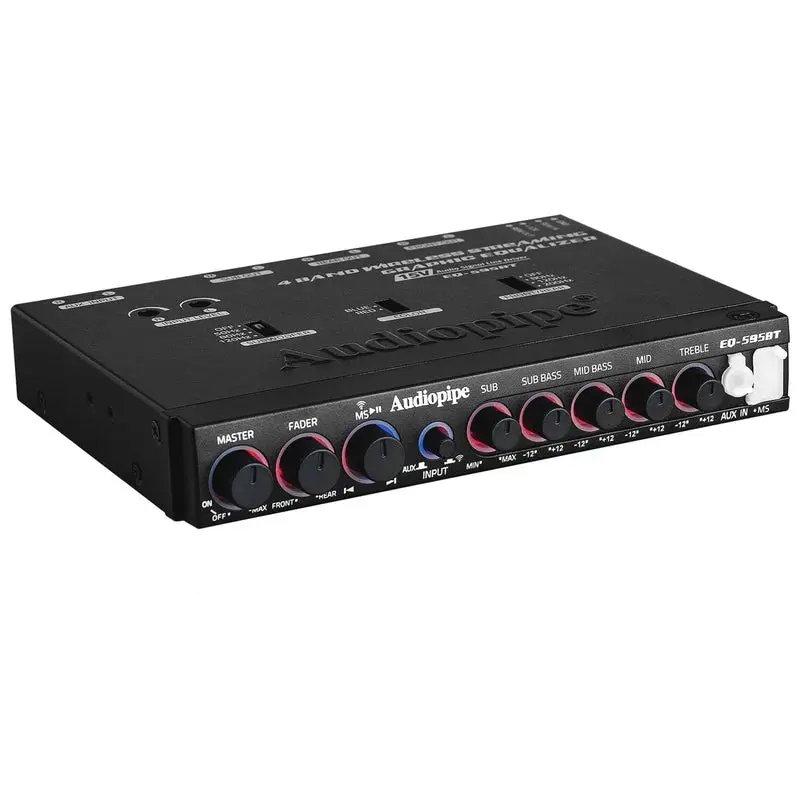 4-Band 15V 1/2 Din Wireless Streaming Line Driver Graphic Bluetooth Equalizer