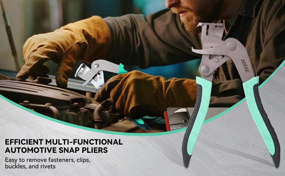 【FathersDayGift】SEESE Car Efficient Multi-functional Clip Removal Pliers- Heavy-Duty Metal Quick-Release Tool,Easy to Without Damage Remove Fasteners Clips Buckles,Car Repair Stuff