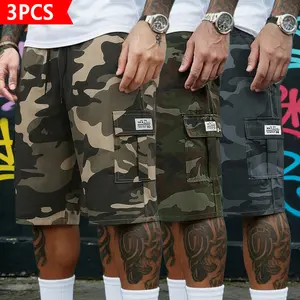 Men’s 3-Pack Camouflage Cargo Shorts  Trendy Street Style, Multi-Pocket Design, Comfortable and Versatile for Summer Outdoor Casual Wear, Available in Three Colors, Fashionable and Practical, Best of Both Worlds