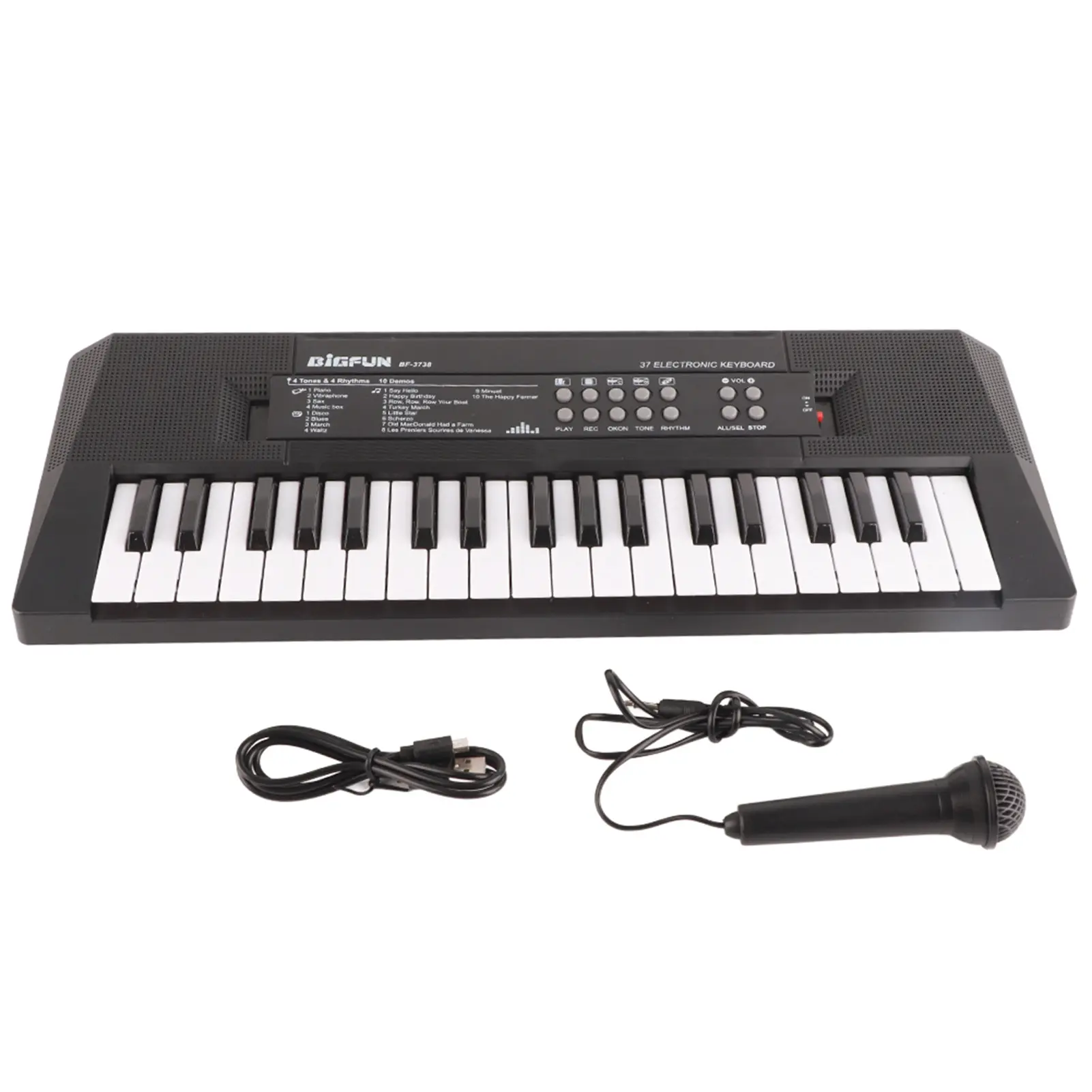 37-Key Portable Keyboard Piano Set for Children - Plastic Digital Pianos, USB-Powered Electronic Musical Instrument, Music Gift for Teenage Boys, with Microphone, Recording Function, 40*15*4 cm Size, Music Gifts