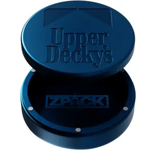 ZPACK Magnetic Zyn Metal Can, Upper Deckys Holder, Zyn Container, Magnetic Closure, Slim Pouch Can, Zyn Gift For Him- Engraved Upper Deckys Logo, Blue