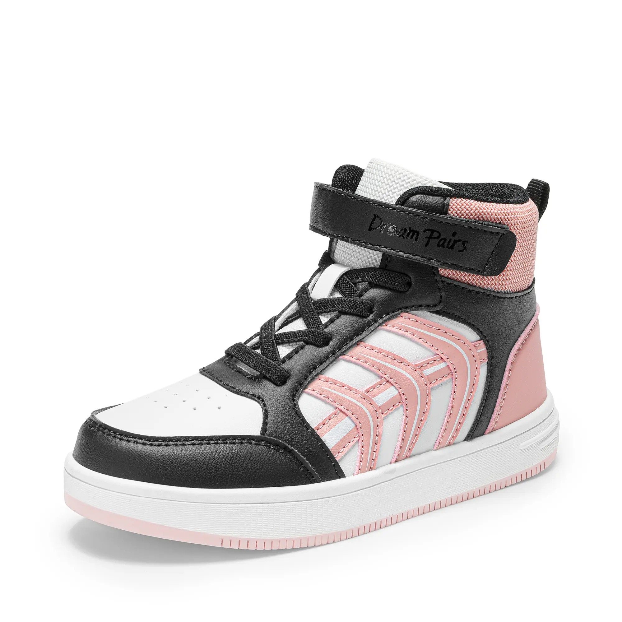 Dream Pairs Boys' High-Top Mesh Breathable Gradeschool Basketball Sneakers - Youth Hook-and-Loop Strap Trainers for School, Casual Wear, Gradeschool Sneaker, Mesh Breathable Sneakers