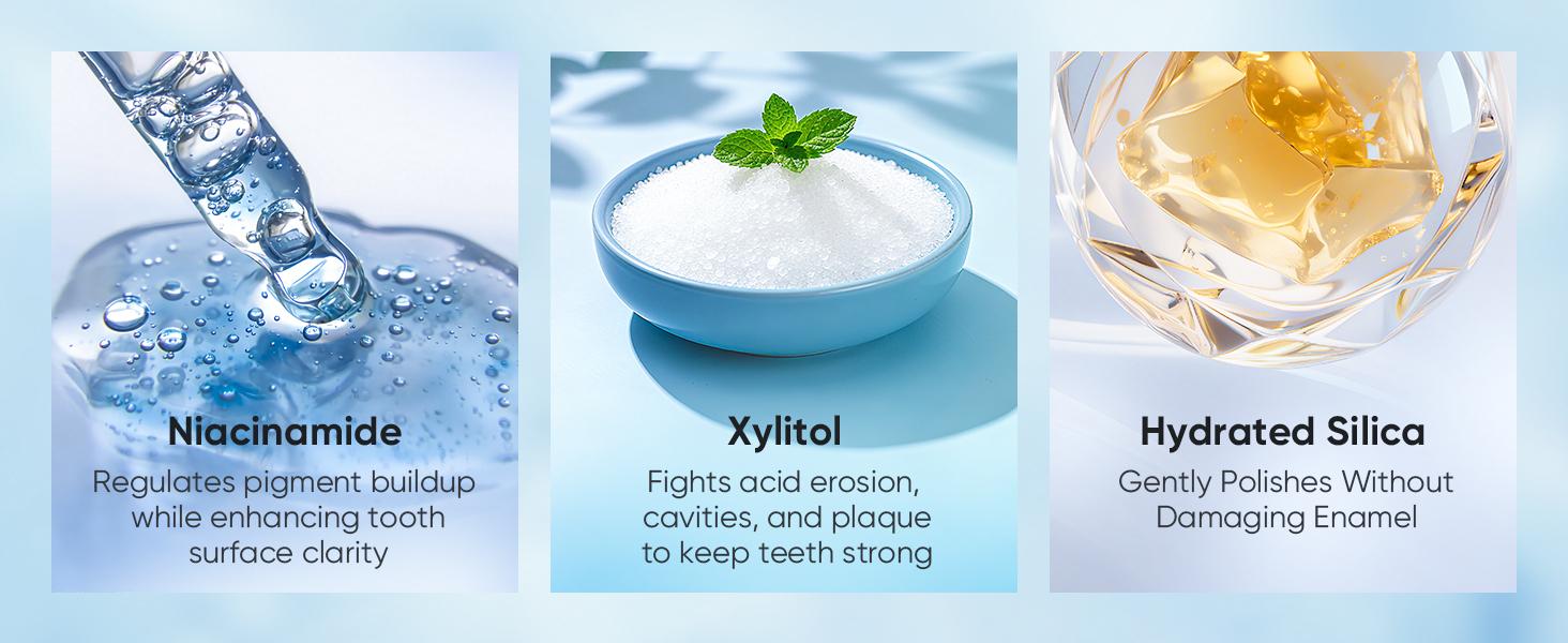 【LIVE】BodyAccel Triple Whitening Niacinamide Toothpaste -  Breath Fresh & Natural Peach Flavor - Eco-Friendly & Fluoride-Free - 100g Tube - Oral Care for Sensitive Teeth