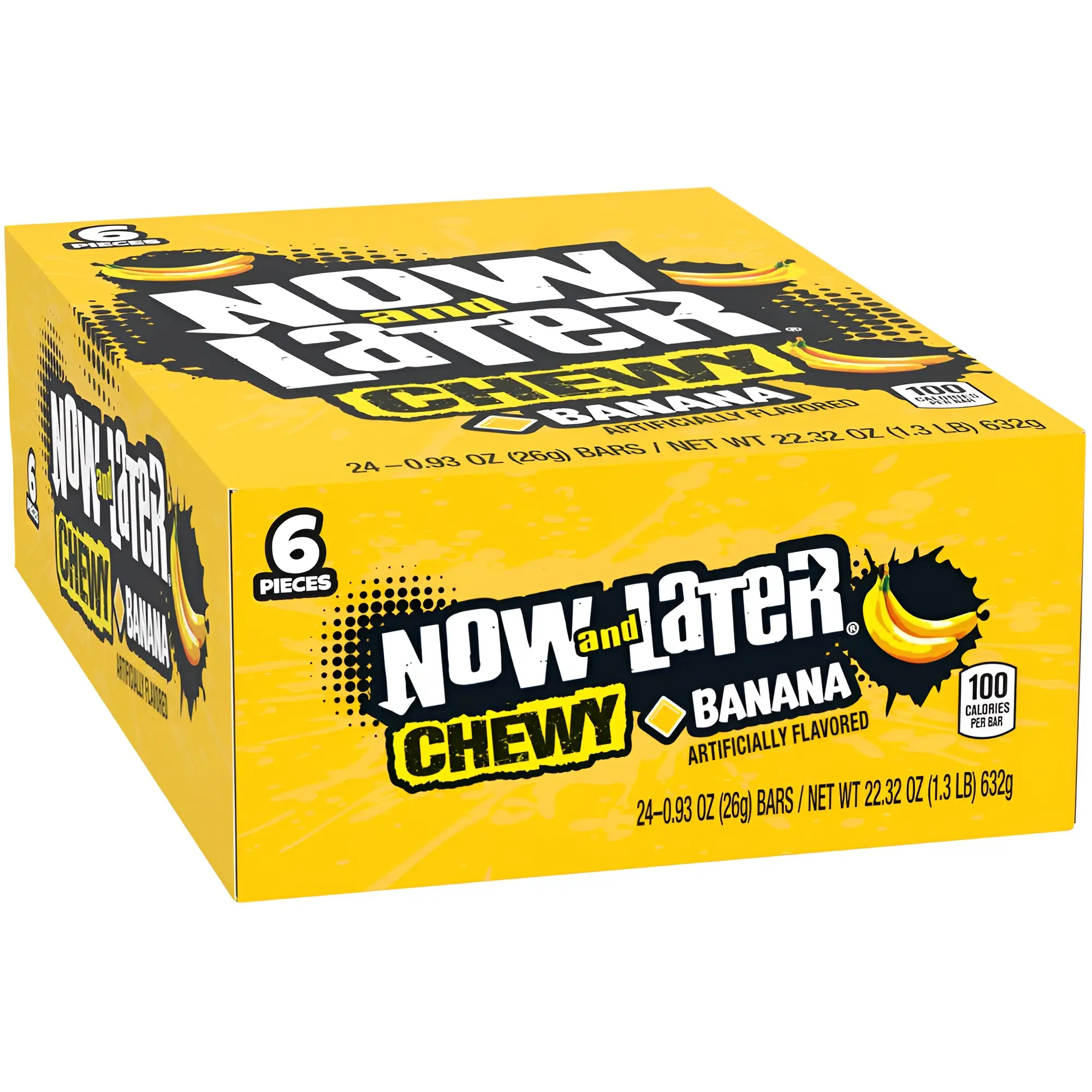 Chewy Candy, Banana Flavor, 0.93 Ounce Bars (Pack of 24)