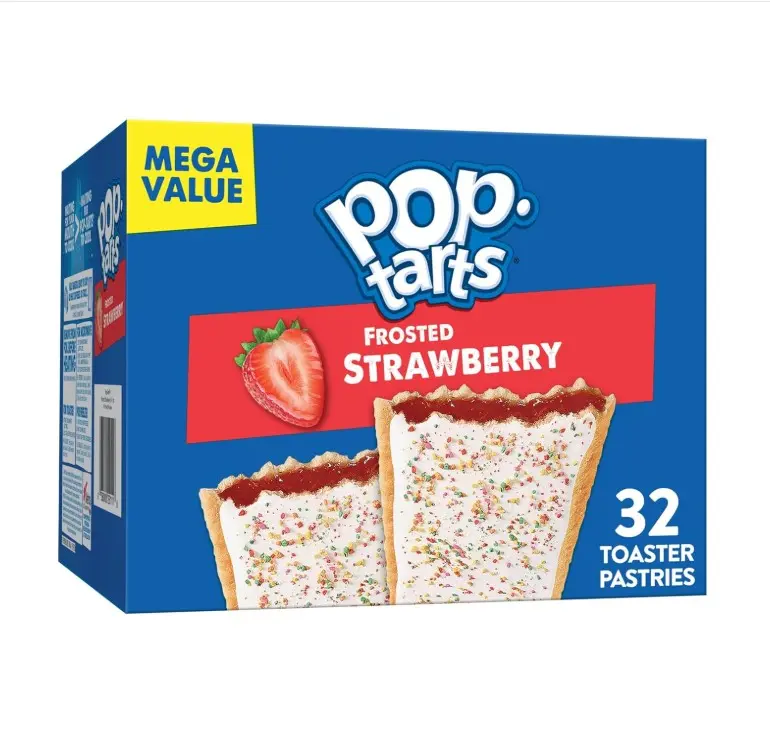 Pop-Tarts Toaster Pastries, Breakfast Foods, Kids Snacks, Frosted Strawberry (32 Pop-Tarts)