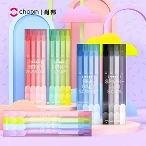 Chopin Berry Sundae Black Gel Pens 4-Pack Thin Pink Coral Pink Peach Pink 0.5MM Writing Tip for Smooth Writing