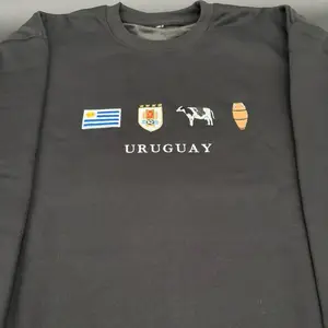 Uruguay Embroidered Sweatshirt Flag, Escudo de Equipo Nacional de Futbol, Cow, Candombe Drum Comfort Pullover