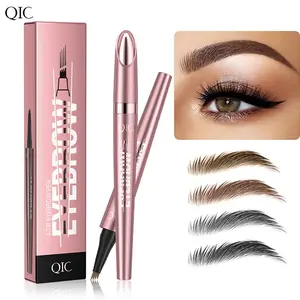 Long-lasting waterproof eyebrow pencil, 4-prong design, creates a realistic micro-sculpting effect, flawless cosmetic, perfect for quick everyday touch-ups.