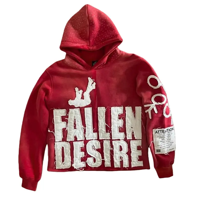 American retro letter patch print street hip-hop style hooded sweatshirt cardigan, designer high-street jacket, women's top, women's zip-up hooded sweatshirt