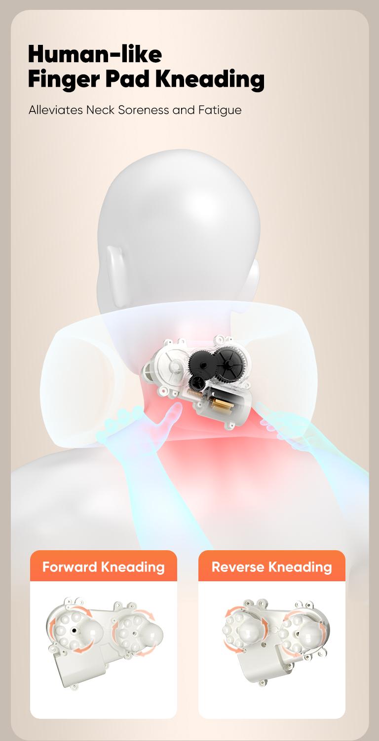 CINCOM U-Shaped Neck Massager Pillow for Cervical Support, with Soothing Heat & Kneading, 360° Memory Foam Support, Cordless, Rechargeable & Portable, Perfect Gift for Black Friday, Thanksgiving, Christmas, Birthdays & More