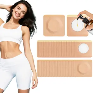 200pcs Disposable Castor Oil Pack Wrap Belly Button(Oil Not Included),Self-Adhesive Highly Absorbent Castor Oil Wrap Organic Cotton Easy to Use,Skin Color