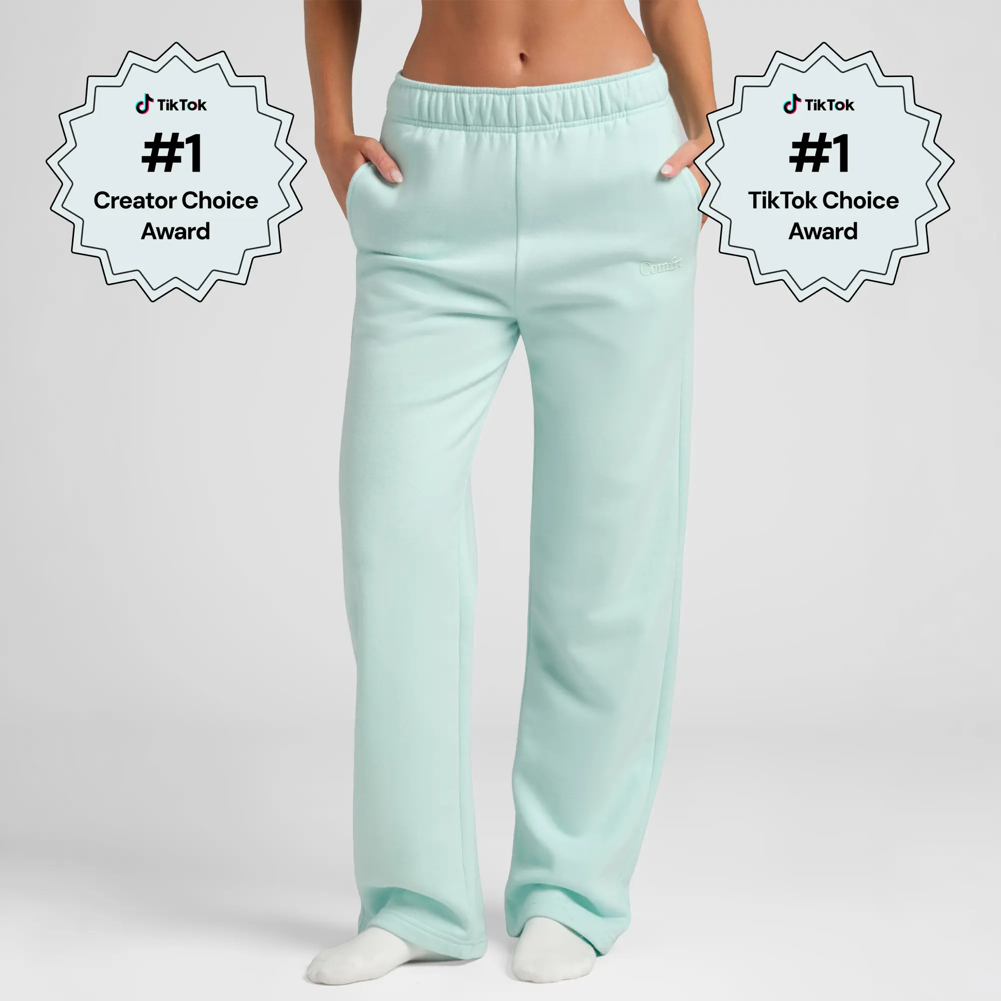 Comfrt | Halo Lightweight Straight Leg Sweatpants | Soft Everyday Fleece Pants