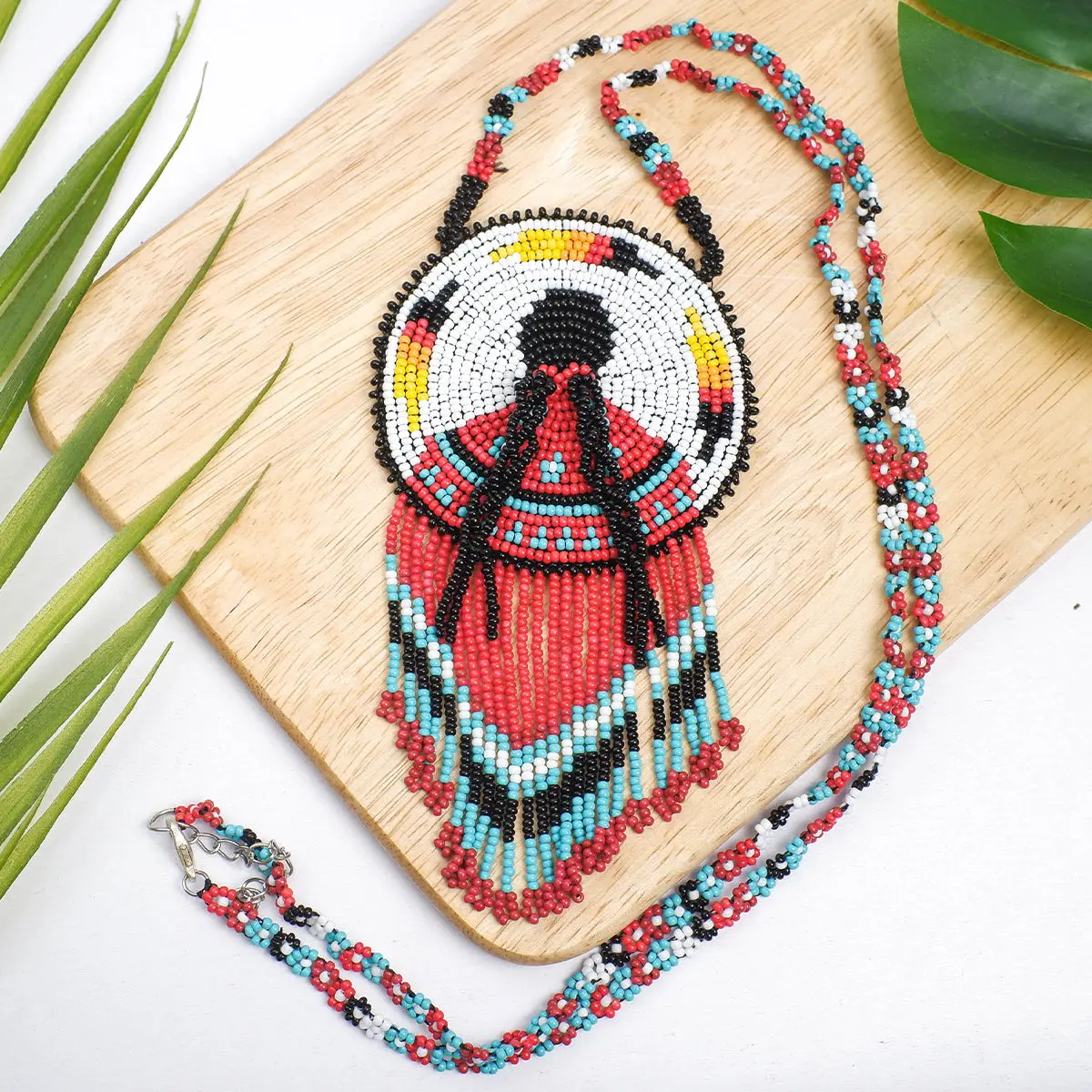 Premium MMIW Handmade Beaded Necklace Long Native American Style for Women