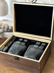 Signature Custom Whiskey Box and Glass Set
