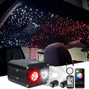 20W Dual-Head 1000 Starlight Headliner Kit, PMMA Fiber Optic Twinkle Star Car Roof Projector Light with APP Control, Automotive Ambient Decorative Lighting