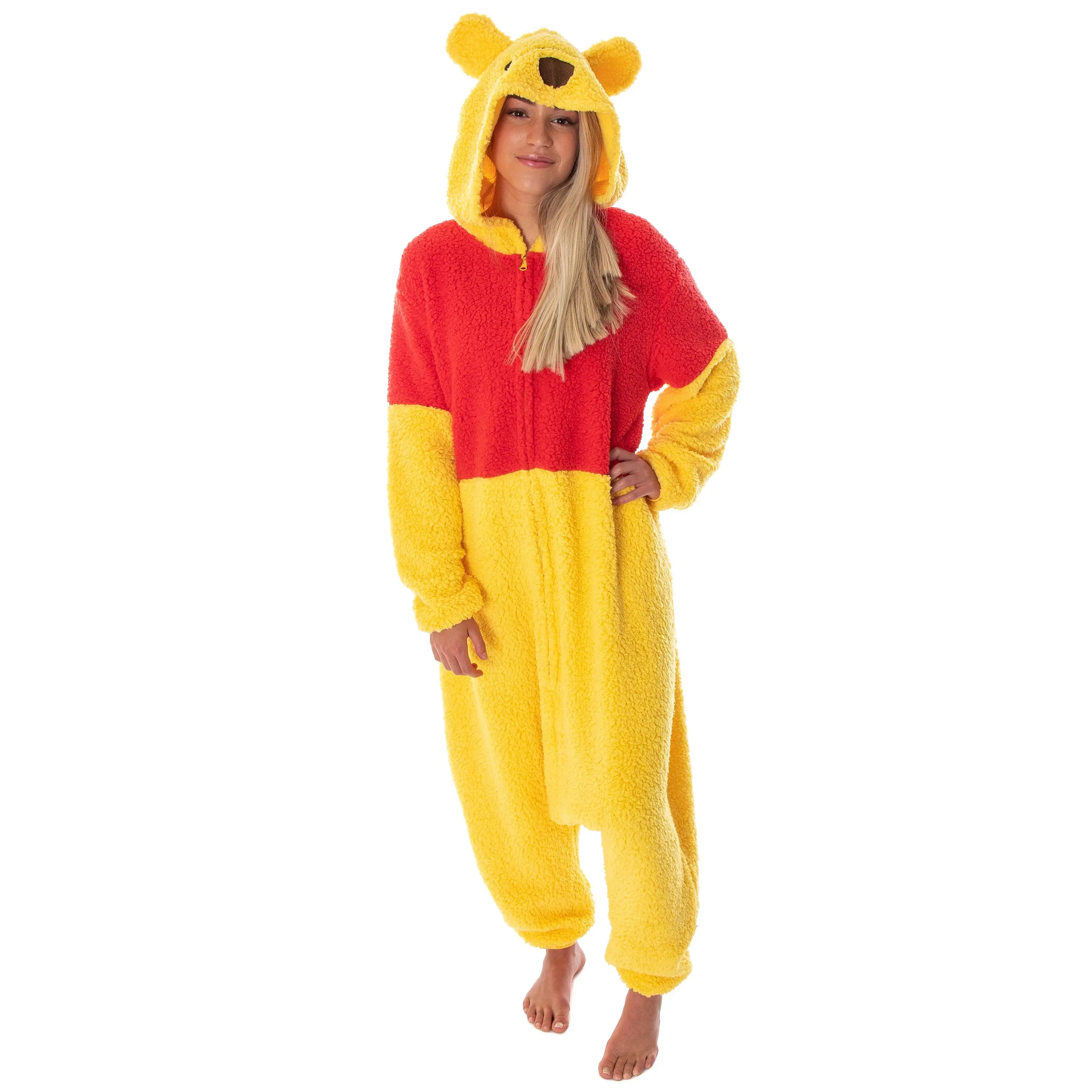 Disney Winnie The Pooh Kigurumi Adult Costume Union Suit Sherpa Pajama Outfit