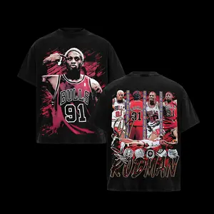Dennis Rodman 91 Unisex T-Shirt, Sweatshirts, 100% Heavy Cotton Bulls Basketball Team T-Shirt, Basketball Legend Shirt Gift For True Basketball Fans Graphic Tees Streetwear Outfit