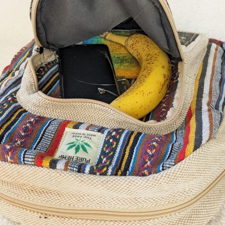 Himalayan Hemp Buddha Printed Backpack Everyday Bag Day Bag For Adults Unisex With Laptop Compartment Upto 16 inch