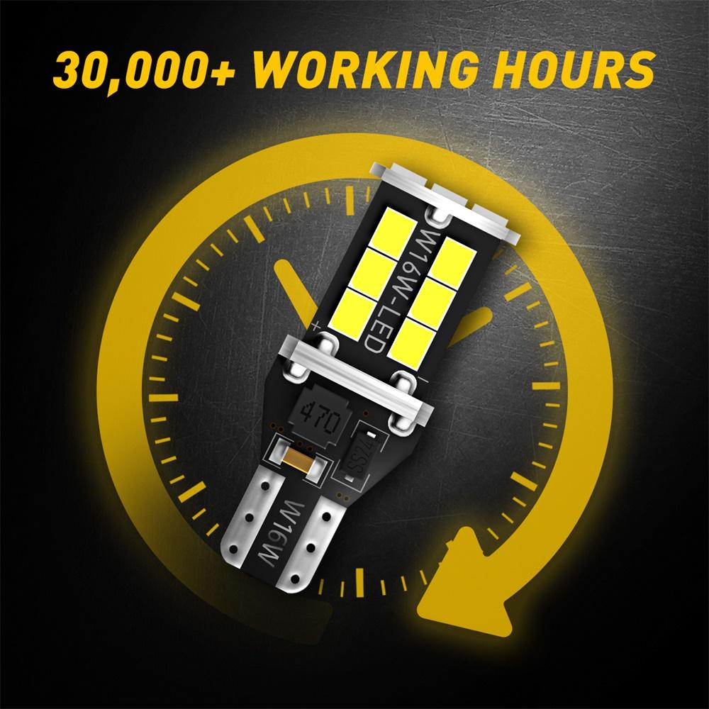 T15 LED Bulbs Reverse Backup Light White W16W 921 912 916 922 6000K 2pcs EOD 15E