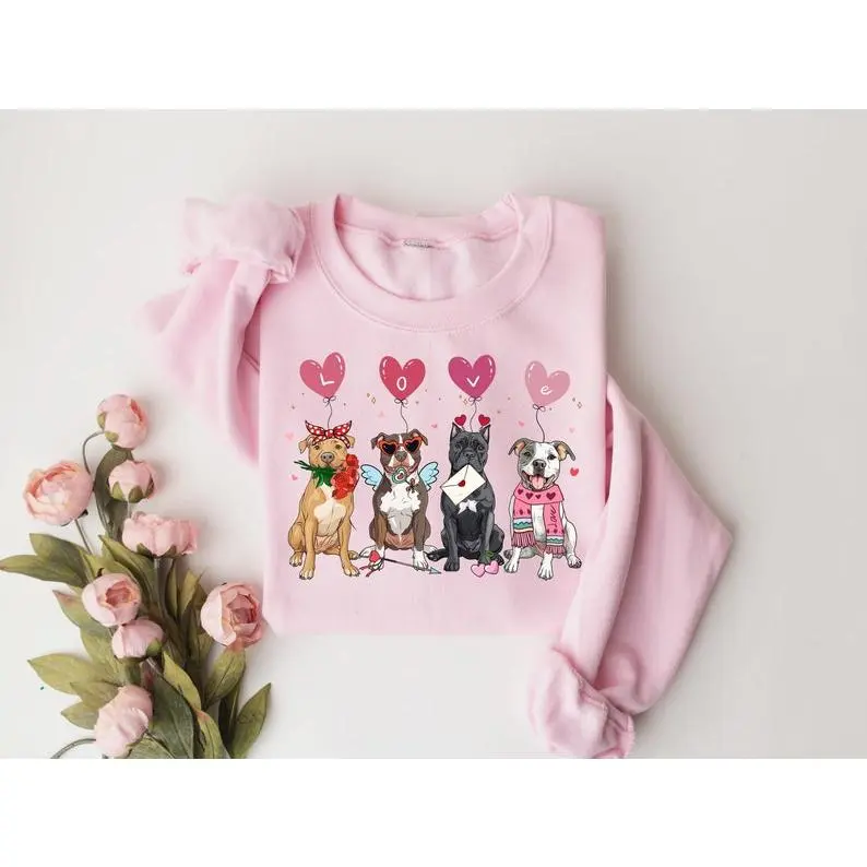 Valentine dog shirt, Pitbull shirt, Pitbull mom shirt, valentine sweatshirt,dog valentine costumes, Animal Lover Gift, Xoxo Shirt