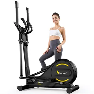 OWLSKY Elliptical Machine for Home | Hyper-Quiet Magnetic Drive Trainer with 16 Resistance Levels, 15.5" Stride, 300LBS Capacity, Compact Cardio Equipment
