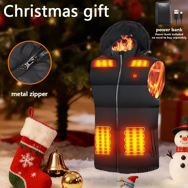 Valentine's Day gift, FathersDayGift,Christmas gift  Rrtizan Heated Vest for Men Women, Heated Jacket, Lightweight Heated Jacket with Battery Pack, Hunting Skiing Winter Outdoor Heating Vest 806 - Black