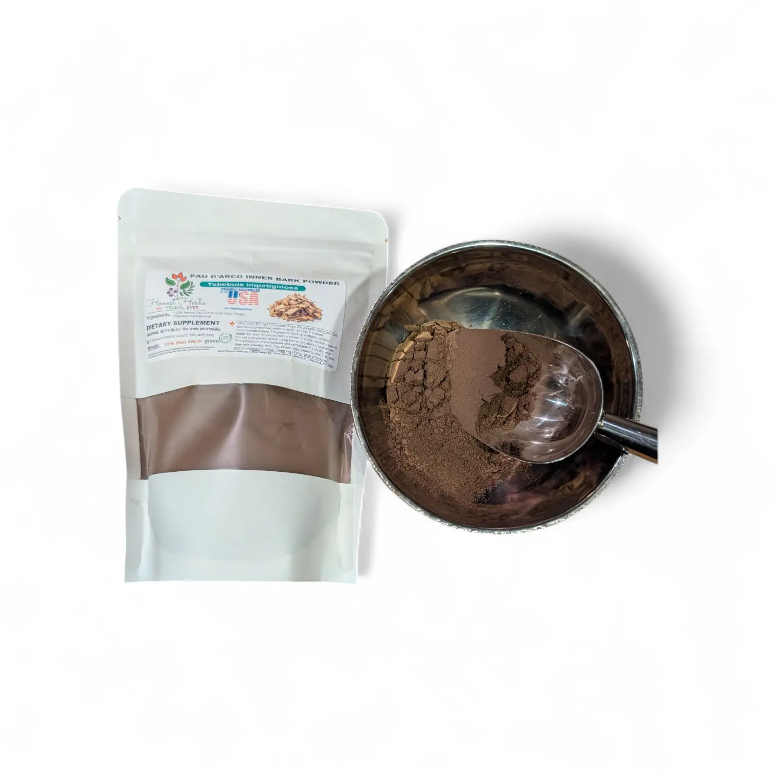 Pau D'Arco inner Bark Powder Wild Crafted & Freshly Packed (Tabebuia impetiginosa), ½ lb. (8oz.)