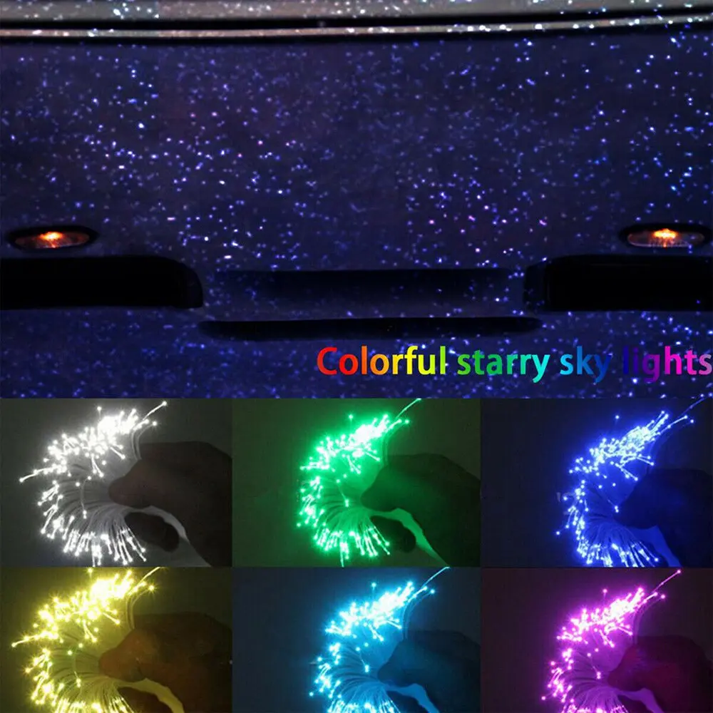 1000pcs Car & Home Star Headliner Kit - Fiber Optic Meteor Shower Lighting with Remote Control for Ceiling Decor Starlight Roof Rgb Car Interior