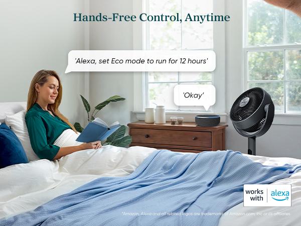 Levoit Corebreeze R432 Smart Standing cooling Fan 1451CFM High Airflow WiFi/Voice Control 12H Timer 120°+90° Oscillating 20dB 12 Speeds Pedestal & Tabletop