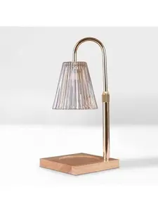 Sparoom Candle Lamp Warmer Crystal Ribbed Shade