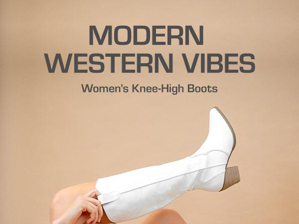 Dream Pairs Womens' Cowboy Boots Comfortable Pull On Zipper Chunky Heel Pointed Toe Embroidered Western Cowgirl Knee High Boots Girls Ladies Retro Tall Boot Dream Pairs Womens' Cowboy Boots Comfortable Pull On Zipper Chunky Heel Pointed Toe Embroidered Western Cowgirl Knee High Boots Girls Ladies Retro Tall Boot