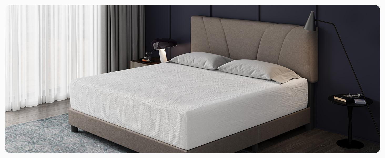 SummerVibes  Gel Memory Foam Mattress – Pressure Relief & Motion Isolation, Breathable Medium Firm Comfort  5/6/8/10/12/14 Inch Twin/Full/Queen/King Mattress
